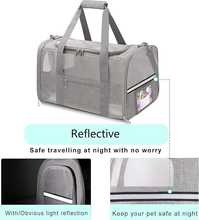 Soft - Sided Pet Carrier for Cats and Small Dogs, Airline - Approved, Foldable - Image 4
