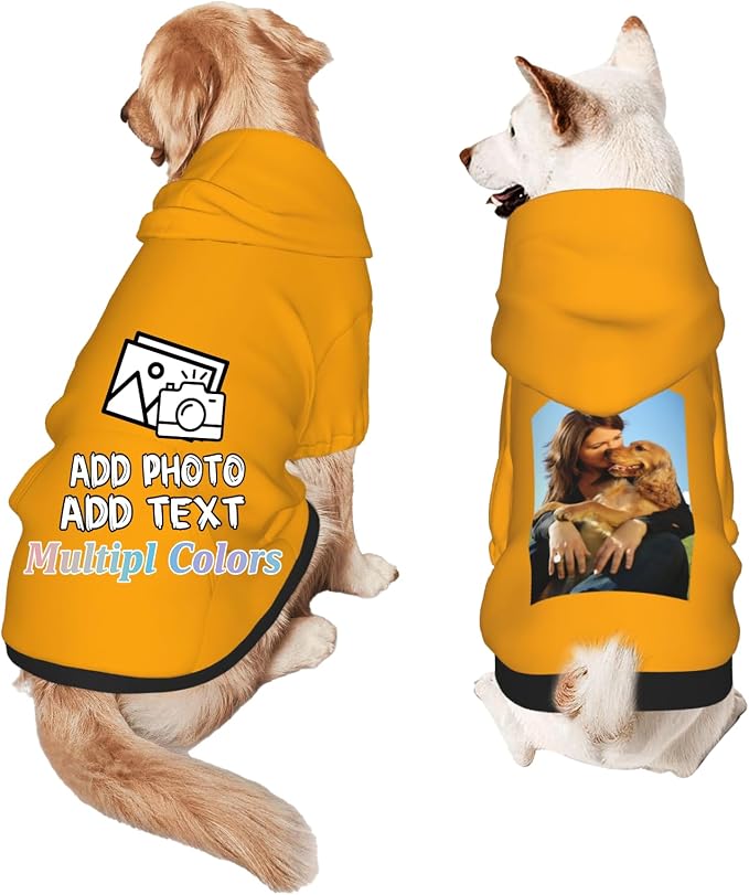 Custom Dog Hoodie Add Your Design Soft & Warm Personalized Photo Text Logo Name by Custom