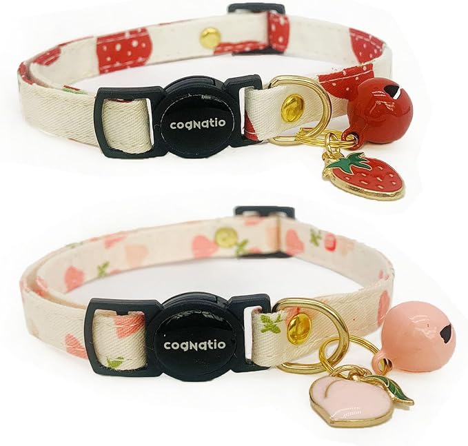 2 Pack Cotton Breakaway cat Collars by Cognatio