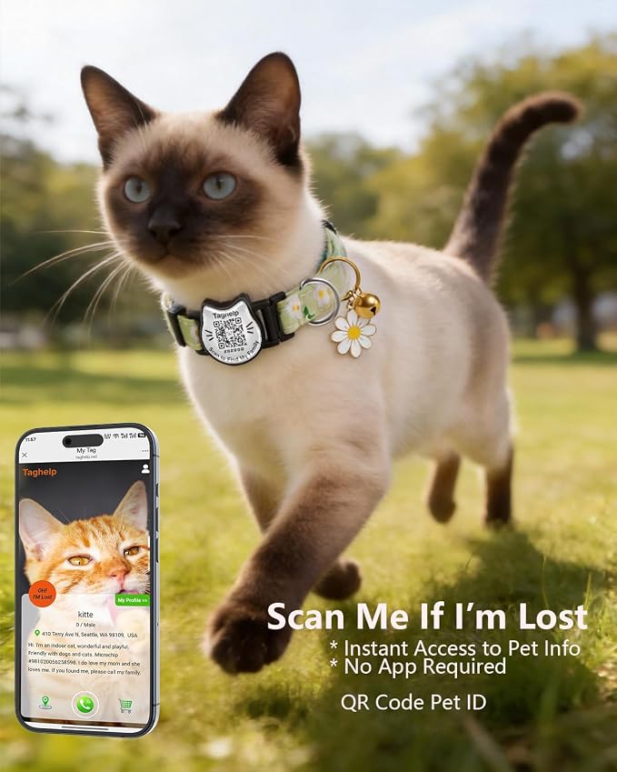 4 Pack-QR Code Cat Collar Breakaway Safe - Image 7