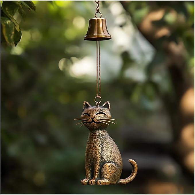 Cat Wind Chime 2025 New Unique Cat Garden Decor Outdoor Cat Statue Themed Gifts - Image 2
