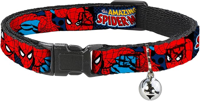 Cat Collar Breakaway Amazing Spider Man 8 to 12 Inches 0.5 Inch Wide by Buckle-Down