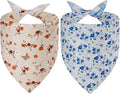 Spring Dog Bandanas Large 2PCS, 4 Pattern Summer Floral Scarf by Unknown