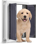 Sliver Pet Door with Panels, Aluminum Dog Door with Automatic Closing Magnetic by GiveYourPetASafeHome%EF%BC%81