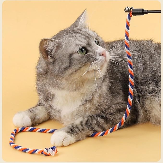 KABASI 3PCS Cat String Wand Toys, Colorful Interactive Cats Teaser Wand - Image 6