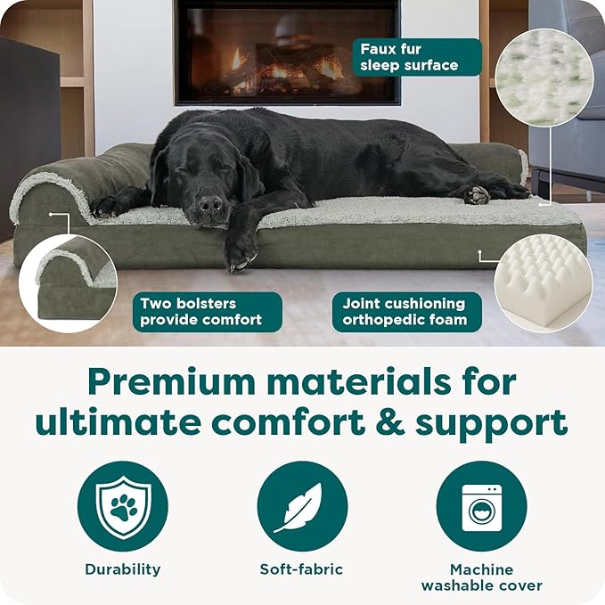 FurHaven Orthopedic Dog Bed for Large Dogs, L-Shaped Chaise Mattress - Image 5