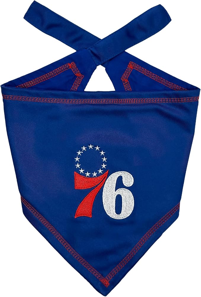 Pets First NBA Philadelphia 76ERS TIE Bandana, Size Large/X-Large. Dog Bandana by PETSFIRST