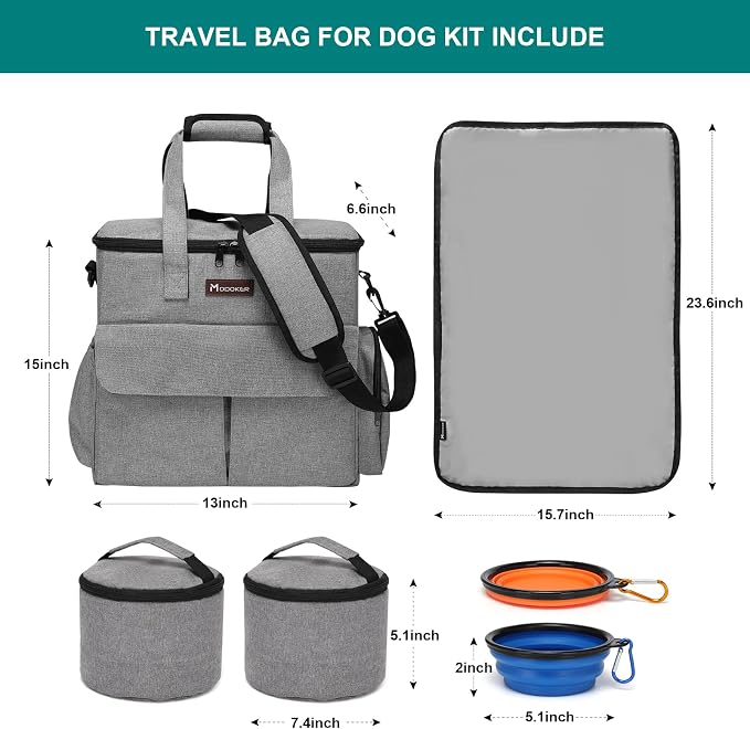 Modoker Dog Travel Bag, Weekend Pet Travel Set - Image 4