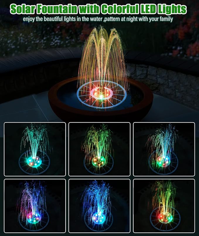 SZMP Solar Fountain Pump Upgraded 100% Glass Panel, 3.5W Solar Powered Fountain - Image 2
