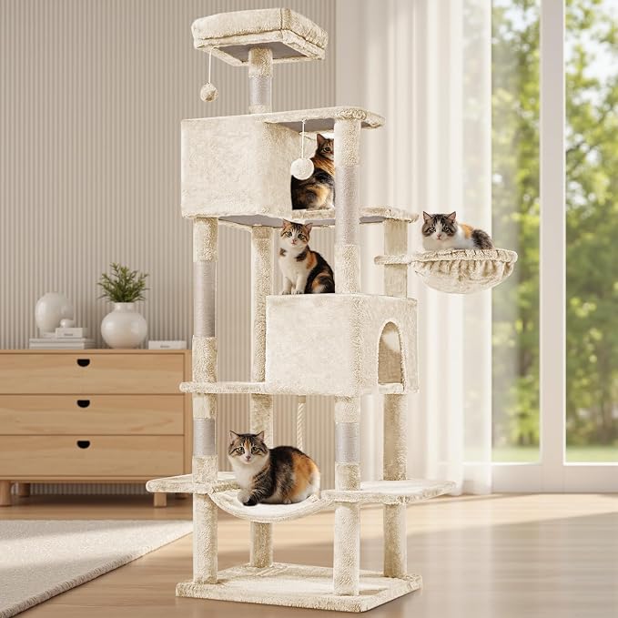 DUMOS Large 66 Inch Cat Tree Tower, Tall Multi Level Cat Climbing Tower - Image 7