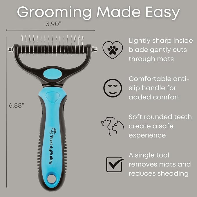 Freshly Bailey Dematting Comb for Cats and Dogs, Mat Remover and Deshedding - Image 5