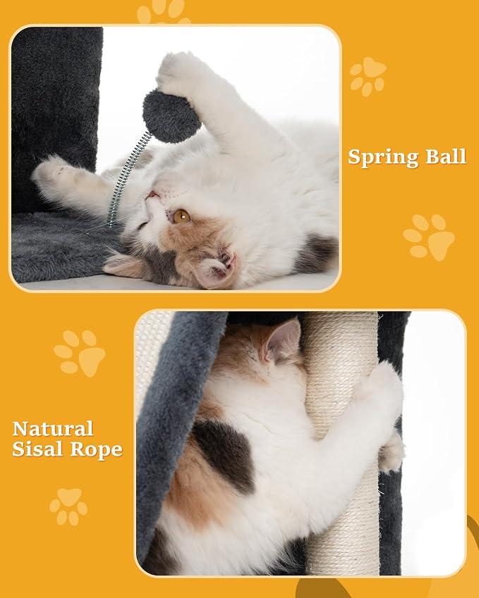 14'' Cat Tree Tower for Indoor Large Adult Cats, 20x16.5'' Big Perch Bed - Image 5