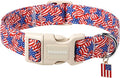 DOGWONG American Flag Dog Collar, Patriotic Independence Day Dog Collar Soft by DOGWONG