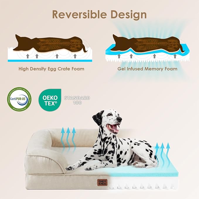 EHEYCIGA Orthopedic Dog Bed for Large Dogs, Waterproof Memory Foam, Non-Slip - Image 4