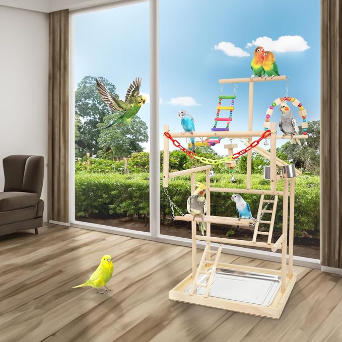 Bird Playground, Playstand for Parrot Cage Accessories - Image 5