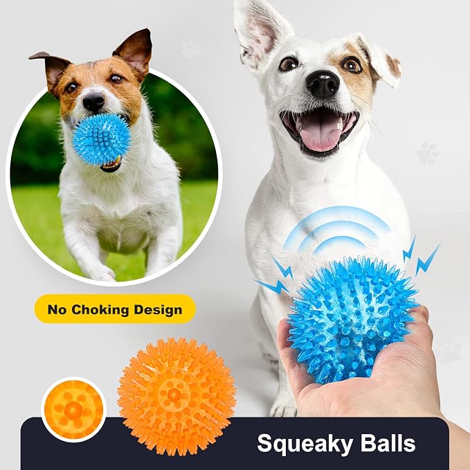 VITEVER 8 Colors 2.5” Squeaky Dog Toy Balls - Image 2