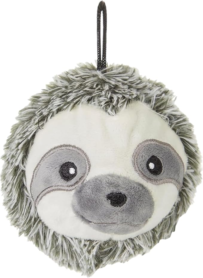 Pet Lou 4 Inch EZ Squeaky Sloth Ball Dog Plush Toy, Stuffing-Free Soft Plush by Pet+Lou