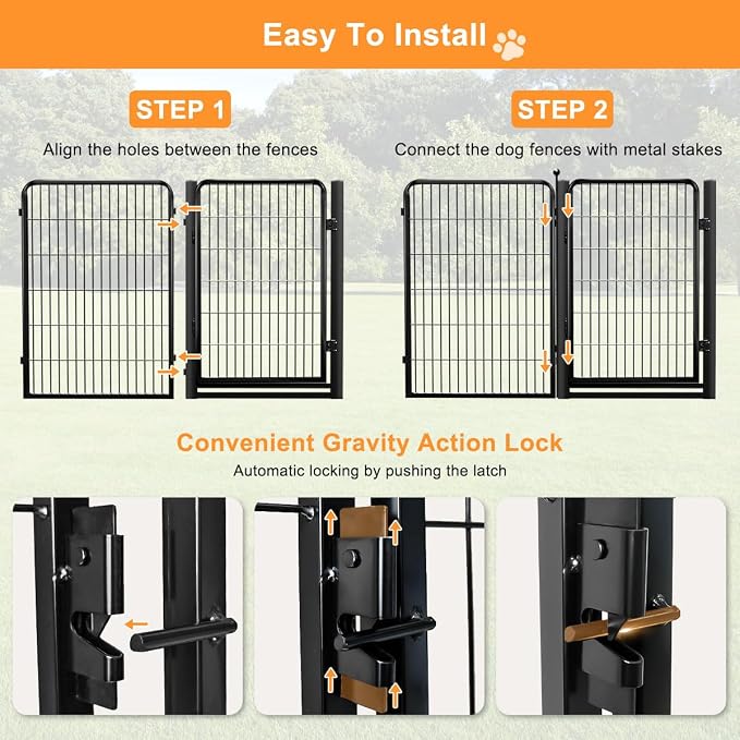 Dog Fence Indoor Pens Outside, Portable Outdoor Dog Playpen 40" H 10 Panels Pet - Image 7