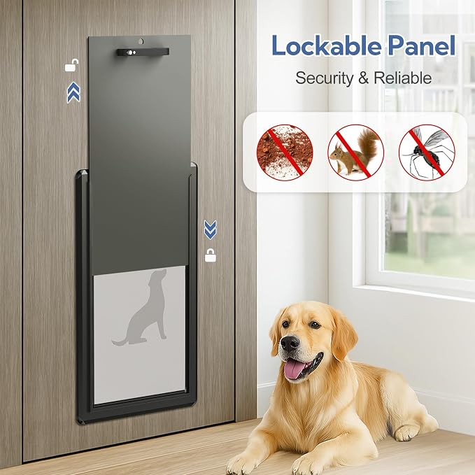 Aluminum XL Dog Door for Exterior Door, Open Size:24.4" H x 13.8" W, Heavy Duty - Image 8