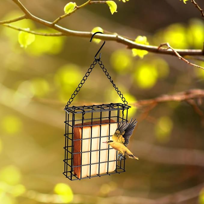 2Pcs Outdoor Suet Cage Bird Feeder, Wild Bird Feeder, Single Suet Cake Capacity - Image 4