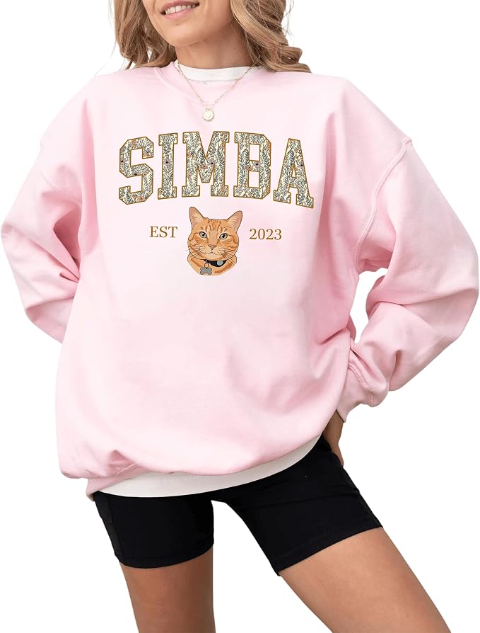 Custom Pet Sweatshirts with Photo and Name, Personalized Dog Sweatshirt by Unknown