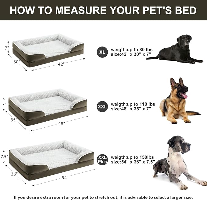 Orthopedic Dog Bed for Extra Large Dogs, Egg Crate Foam Bed for Extra Large Dogs - Image 4