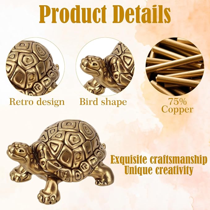 4pcs Mini Turtle Shape Copper Bath Disk Ornaments Decorations, Copper Bird Bath - Image 3