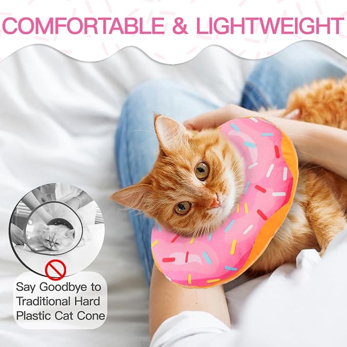 Cat Cone Collar Soft, Adjustable Cat Recovery Collars Spay Cones to Stop Licking - Image 4