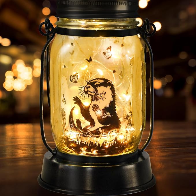 Otter Gifts for Women/Men River Otter Lovers Solar Lantern Mom Birthday by kyoryuger