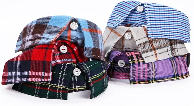 Faleela Cotton Plaid Shirt Style Dog Collar Soft Cute, Boy Dog Collar - Image 5