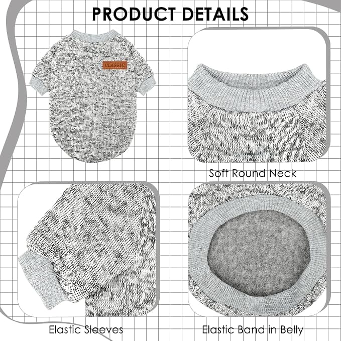 1 Pc Dog Sweaters for Small Dogs Girl Boy Winter Fleece Clothes Warm Soft Dog - Image 4