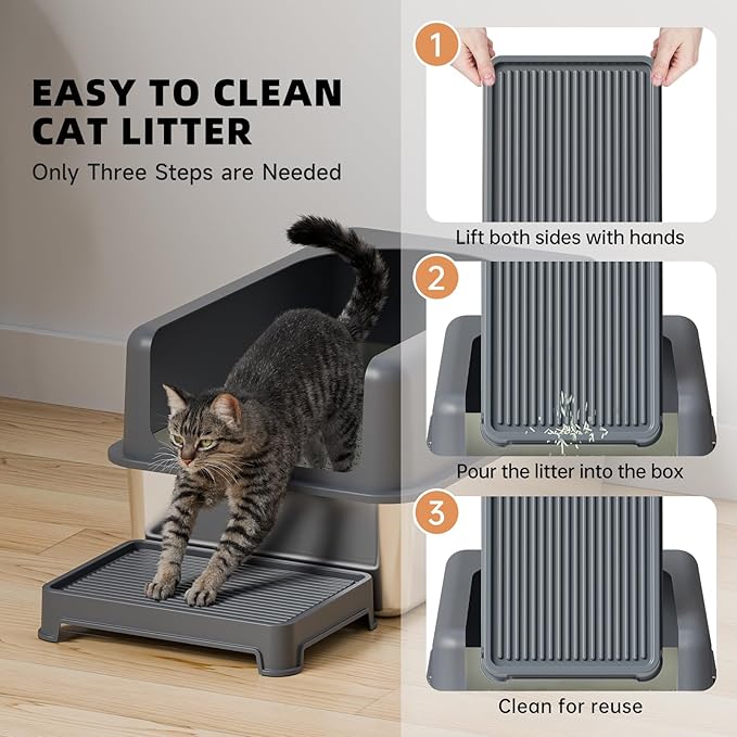 Cat Ramp for Litter Box Elevated Litter Ramp for Cat Litter Boxes, Washable - Image 4