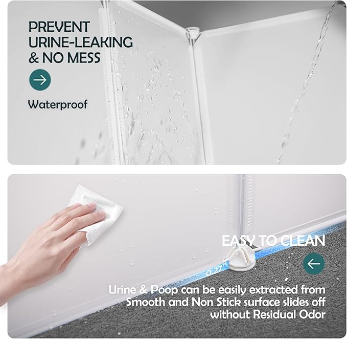 MEEXPAWS Cat Litter Box Enclosure Splash Guard Small 20.5L × 14W x 18H inch - Image 3