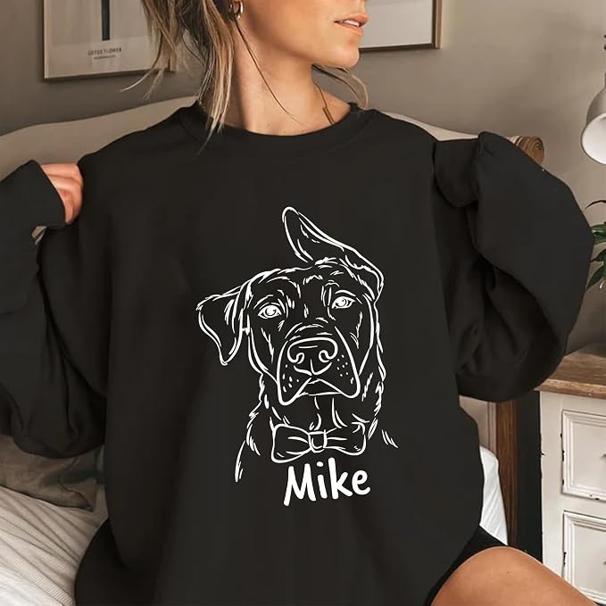 Custom Dog Face Sweatshirt Hoodie T-Shirt, Custom Pet Name, Personalized Pet - Image 2