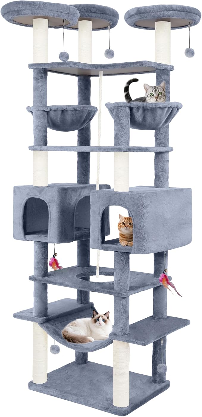 71in Multifunctional Multi-Level Cat Tree Tower - Image 7