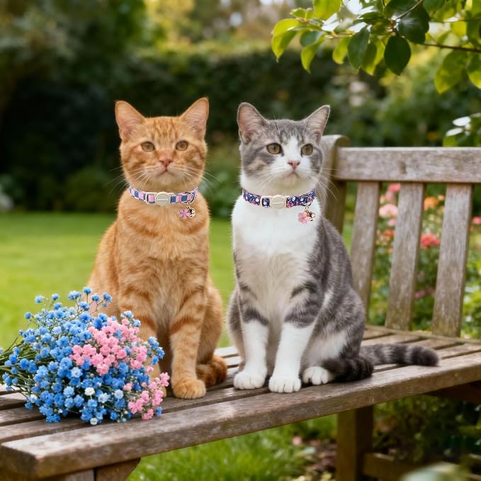 2 Pack Flower Cat Collars Breakaway - Image 5