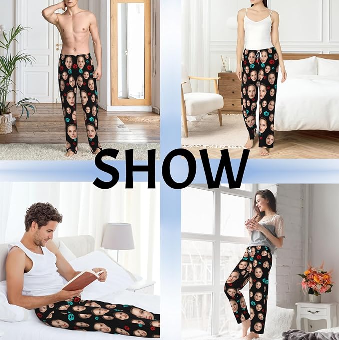 Custom Pajama Pants with Face customized PJ Pants Christmas Valentine gifts - Image 2
