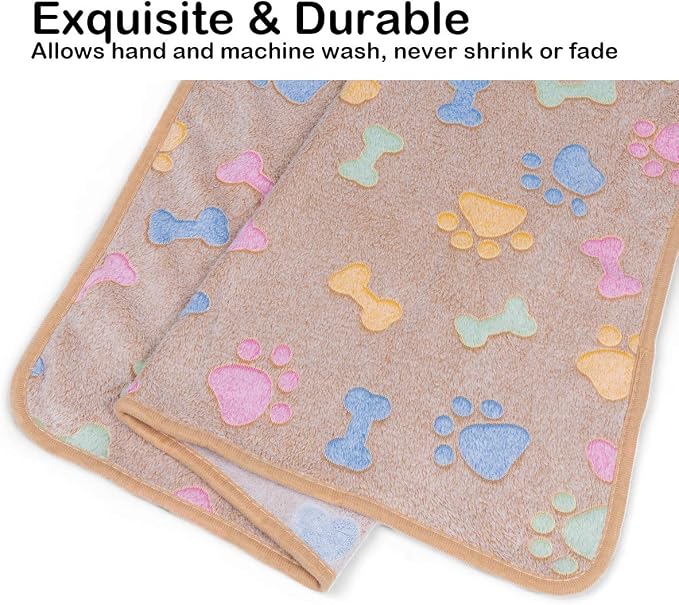 Dono 1 Pack 3 Dog Blankets, Soft Fluffy Fleece Pet Blanket Warm Sleep Mat Paw - Image 4