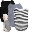 3 Pcs Cat Shirts Solid Color Dog Clothes Summer Sleeveless Stripe Pet T Shirts by choyaxo