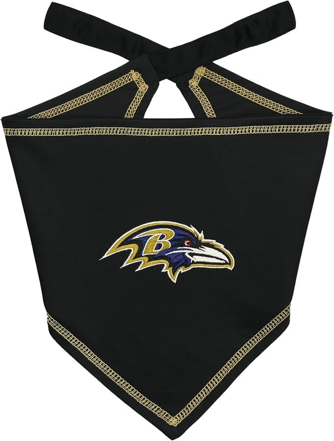 Pets First NFL Baltimore Ravens TIE Bandana, Size Large/X-Large. Dog Bandana by PETSFIRST