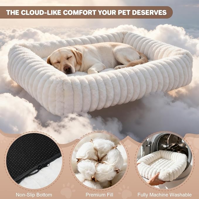 Dog Beds Large Sized Dog, Washable Self Warming Dog Cat Bed Rectangle - Image 3