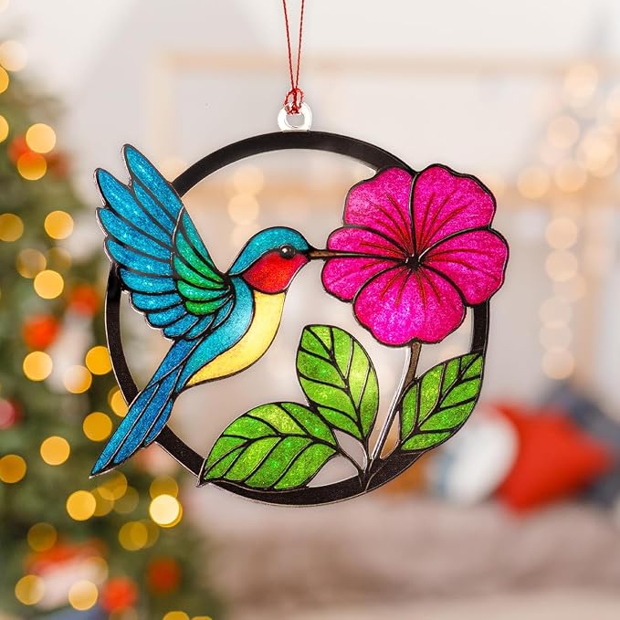 Christmas Ornaments 2025 – Hummingbird Suncatcher Window Hanging Ornament - Image 5