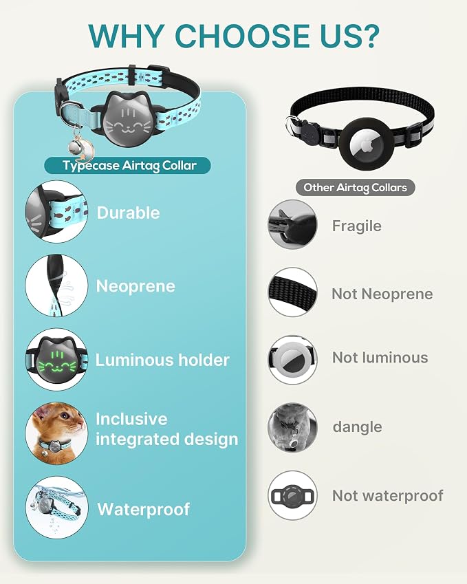 Waterproof Airtag Cat Collar, Breakaway Cat Airtag Collar - Image 3