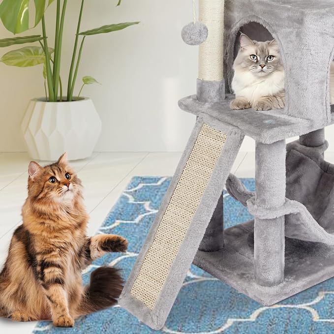 MIAO PAW Grey Cute Cat Tree for Indoor Cat Tower - Image 6