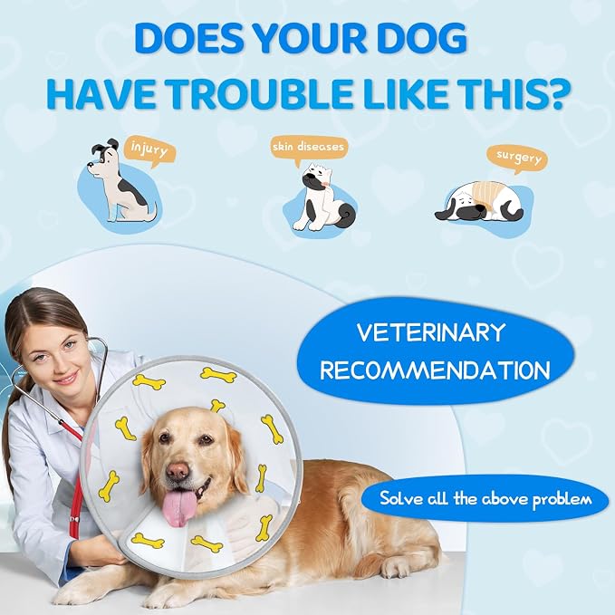 Supet Dog Cone Collar After Surgery to Stop Licking: Adjustable Recovery - Image 3