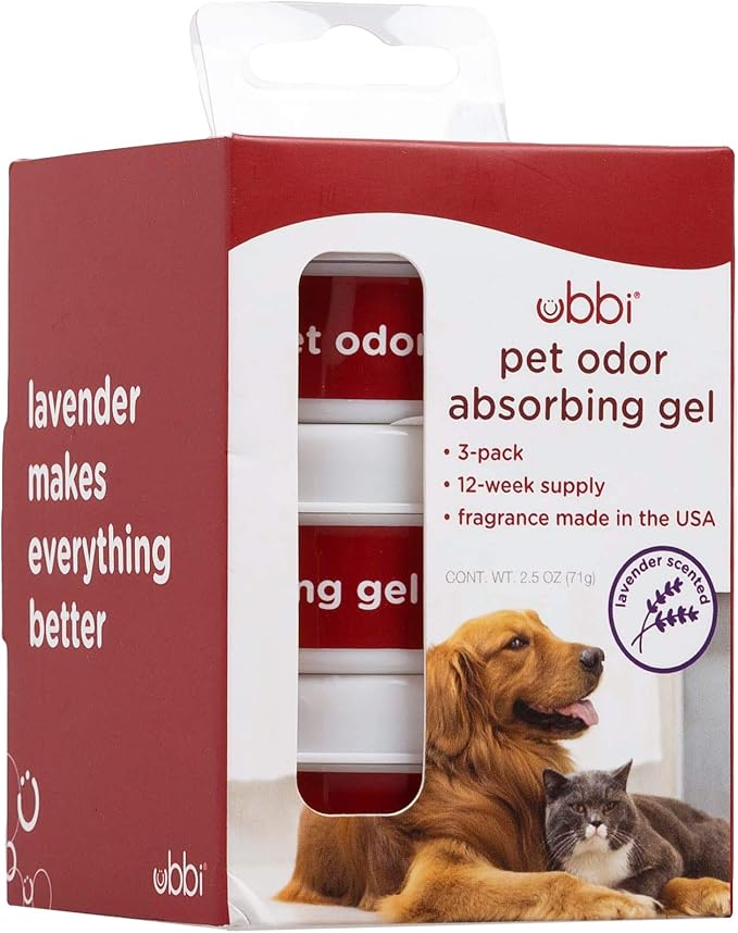 Ubbi Pet Odor Absorbing Eliminator Gel, Smell Removing Solid Lavender Scent Air by Ubbi