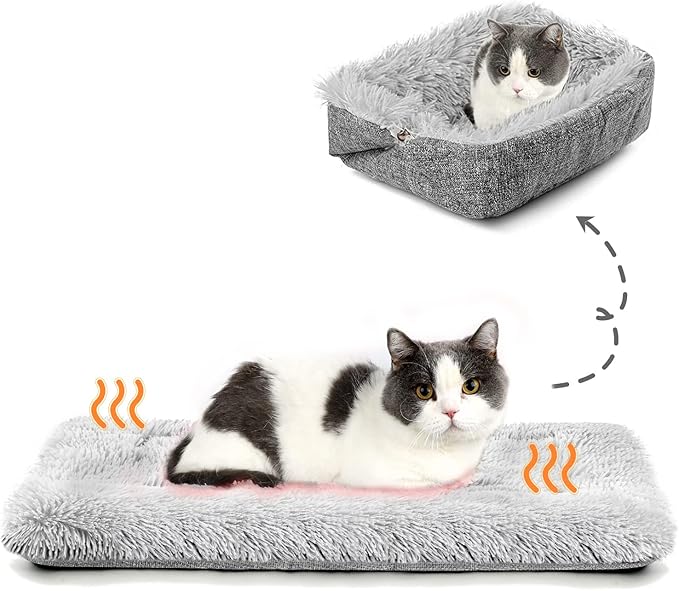 Cat Bed Self Warming, Foldable Self Heated Cat Mat Heating Pad 24 x 20 inch - Image 8