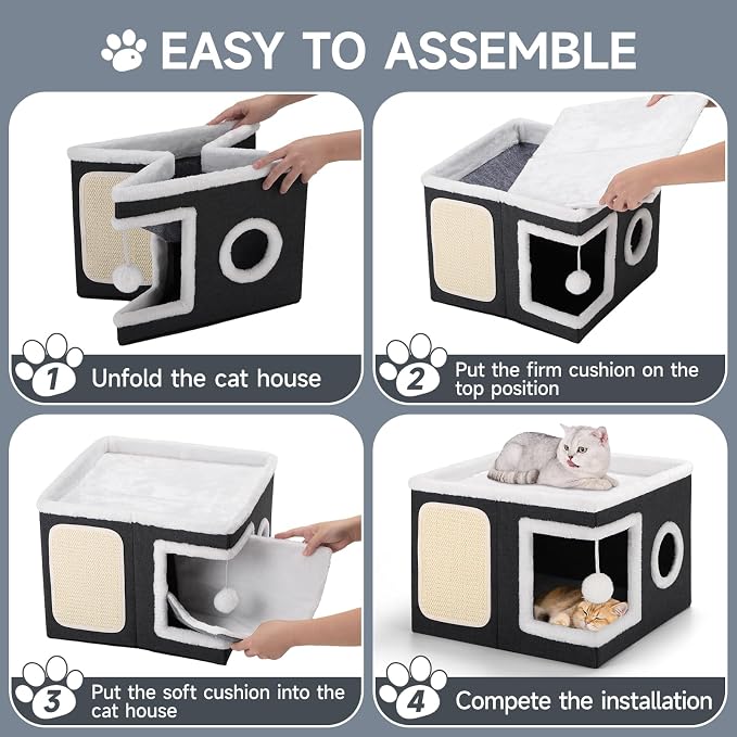 Shikha Cat Beds for Indoor Cats, Large Cat Cave - Image 8
