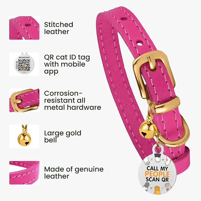 BRONZEDOG Leather Cat Collar - Image 2