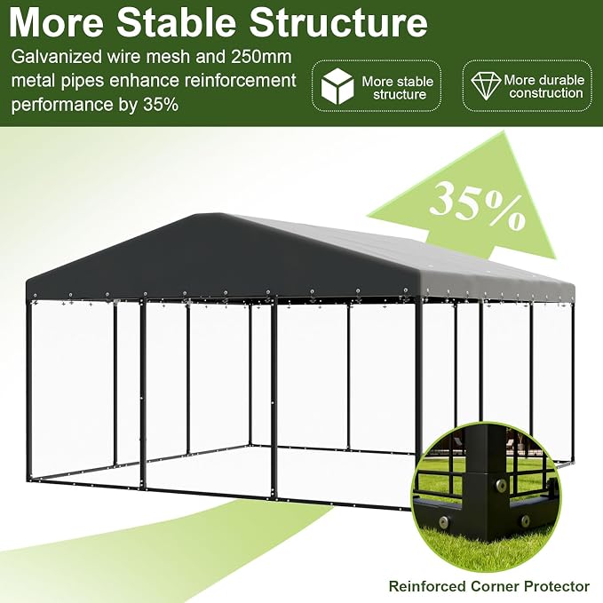 Gotland Dog Kennel Outdoor 10 x10 x6 FT, Dog Cage Outdoor - Image 8
